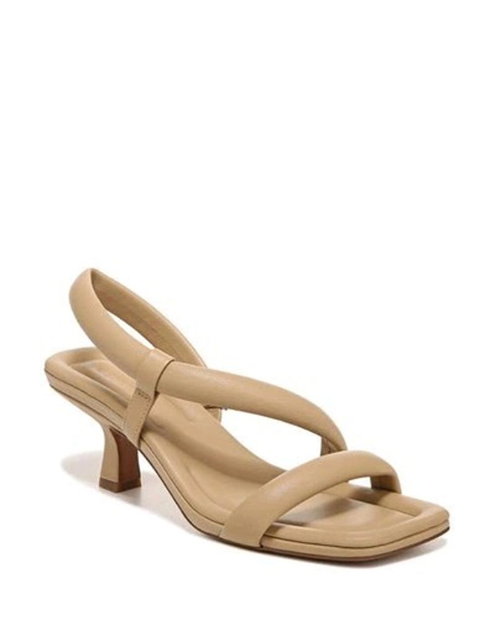 Vince Coline nude beige Puffy Leather Strappy Square Toe Sandals Sz 6/36 classic